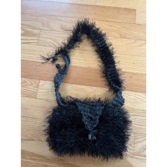 Vintage Handmade Fuzzy Purse with Elvis Theme Inside - Picture 3 of 8